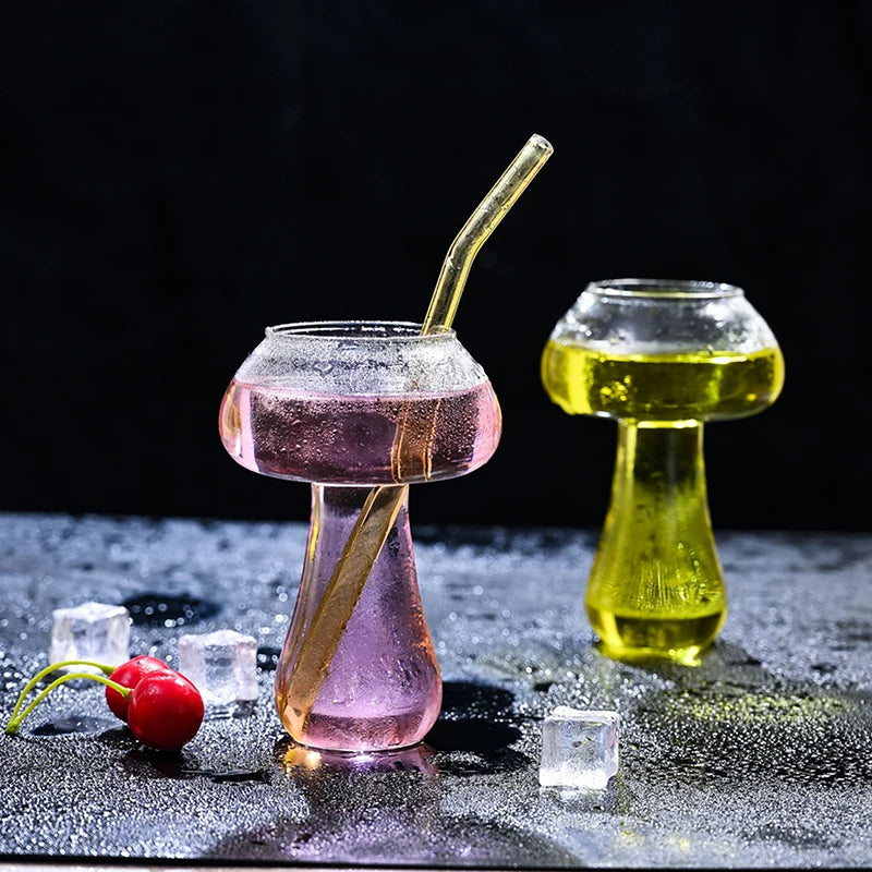 Cute Mushroom Cocktail Glass 260Ml Cup for Drinks Beer Creative Clear Wine Glasses Coffee Cups Drinkware Bar Shot Glasses