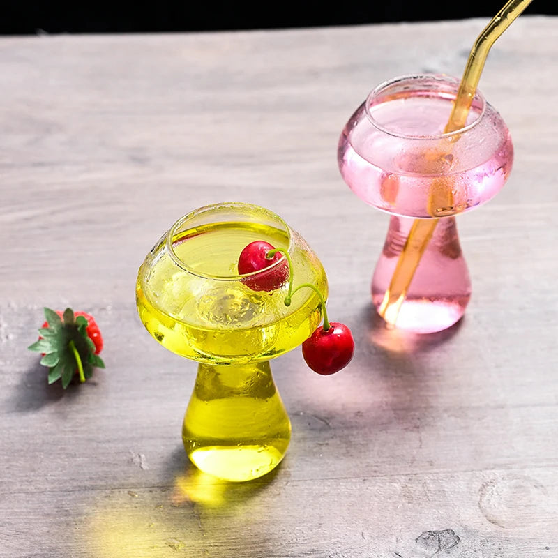 Cute Mushroom Cocktail Glass 260Ml Cup for Drinks Beer Creative Clear Wine Glasses Coffee Cups Drinkware Bar Shot Glasses